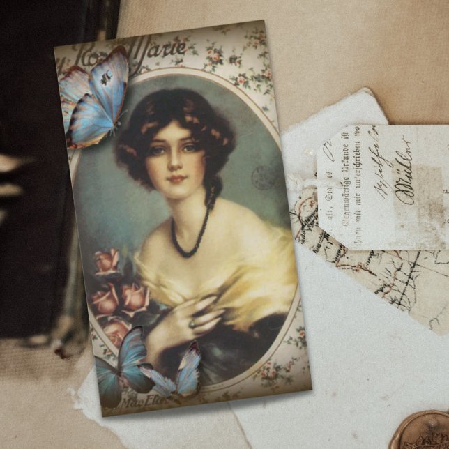 retro parisian fashion floral  victorian business card (retro parisian fashion floral victorian business card)