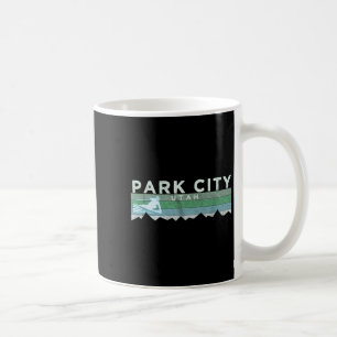Retro Park City, Utah Distressed Skiing Coffee Mug
