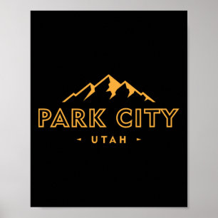 Retro Park City Utah Mens Womens Souvenir Mountain Poster
