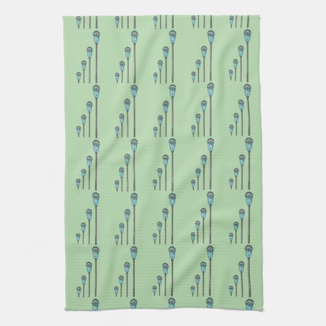 Retro parking meter tea towel (Vertical)