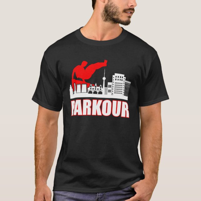 Retro Parkour Sport Climbing Bouldering Parkour T-Shirt (Front)