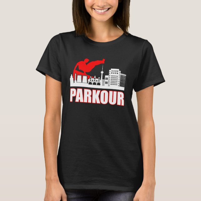 Retro Parkour Sport Climbing Bouldering Parkour T-Shirt (Front)