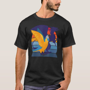 Retro Parrot I Dragon I Screaming Blue throated Ma T-Shirt