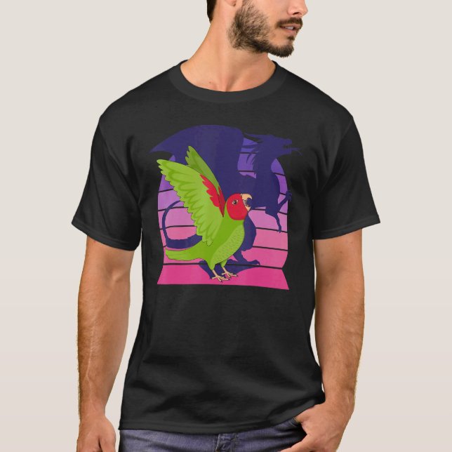 Retro Parrot I Dragon I Screaming Red masked Conur T-Shirt (Front)