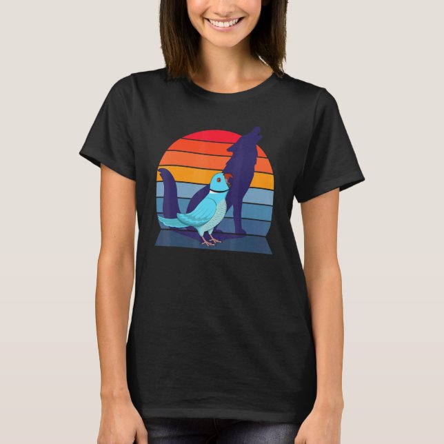 Retro Parrot I Howling Wolf I Screaming Blue India T-Shirt (Front)