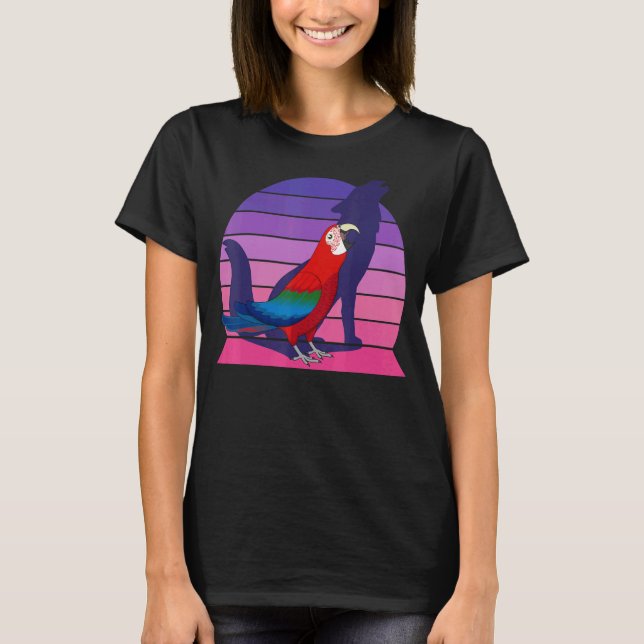 Retro Parrot I Howling Wolf I Screaming Green wing T-Shirt (Front)