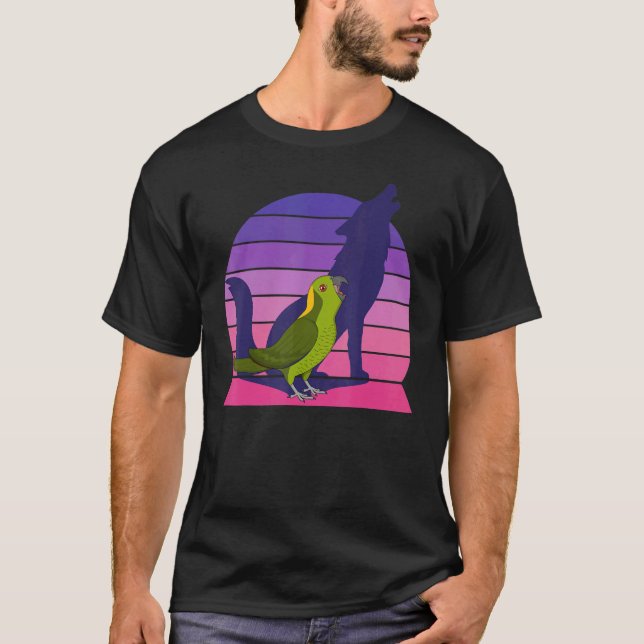 Retro Parrot I Howling Wolf I Screaming Yellow nap T-Shirt (Front)