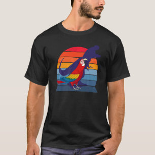Retro Parrot I Tyrannosaurus Rex I Scarlet Macaw T-Shirt