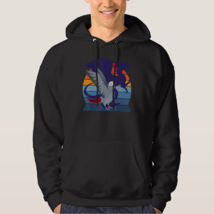 Retro Parrot I Winged Dragon I African Grey Parrot Hoodie