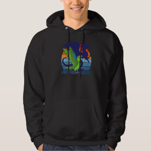 Retro Parrot I Winged Dragon I Screaming Green Par Hoodie