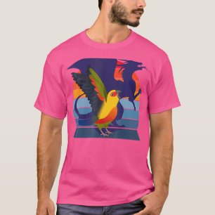 Retro Parrot I Winged Dragon I Screaming Jenday Co T-Shirt