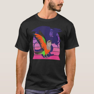 Retro Parrot I Winged Dragon I Screaming Red Belli T-Shirt