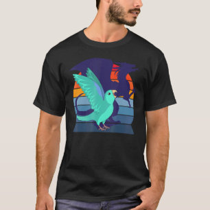 Retro Parrot I Winged Dragon I Screaming Turquoise T-Shirt