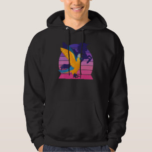 Retro Parrot I Winged Unicorn I Blue throated Maca Hoodie