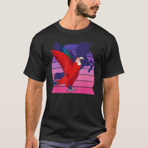 Retro Parrot I Winged Unicorn I Green winged Macaw T-Shirt