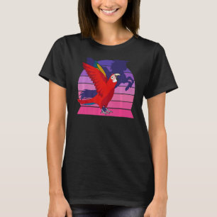 Retro Parrot I Winged Unicorn I Scarlet Macaw T-Shirt