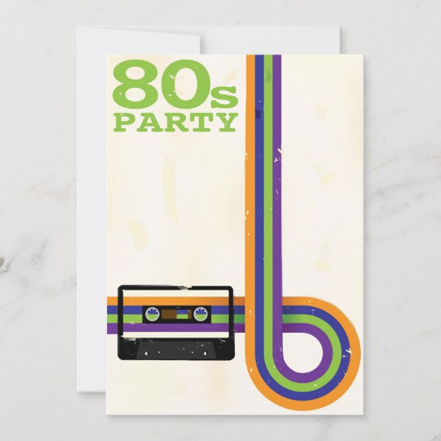 Retro Party Background Invitation (Front)