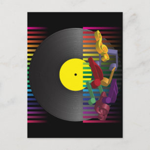 Retro Party Background Invitation Postcard