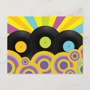 Retro Party Background Postcard