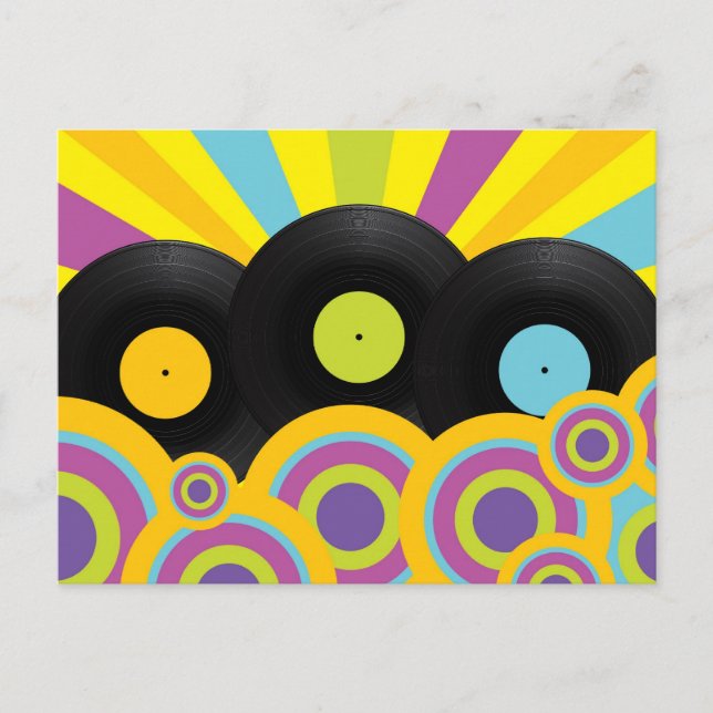 Retro Party Background Postcard (Front)