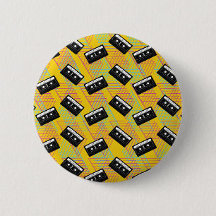Retro Party Cassette Button Pins