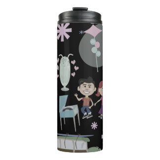 Retro Party Pattern Fifties Kids Cute Cartoon Thermal Tumbler