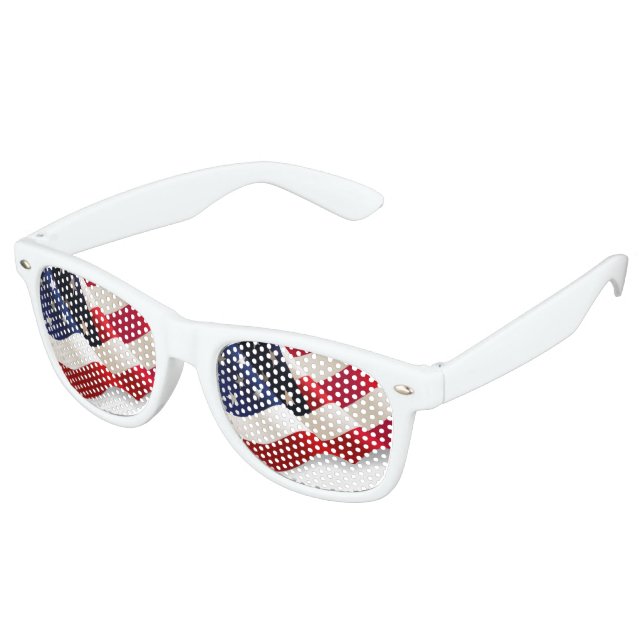 Retro Party Shades American Flag Sunglasses (Angled)