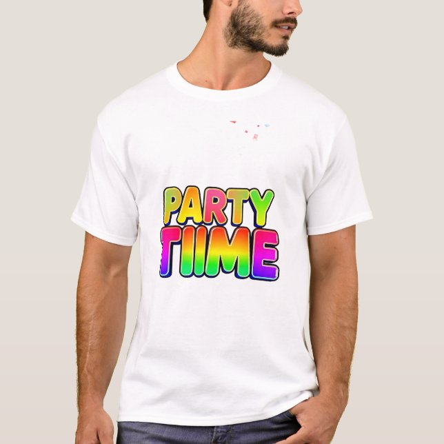 Retro Party Time Fun Confetti Icon Tee (Front)