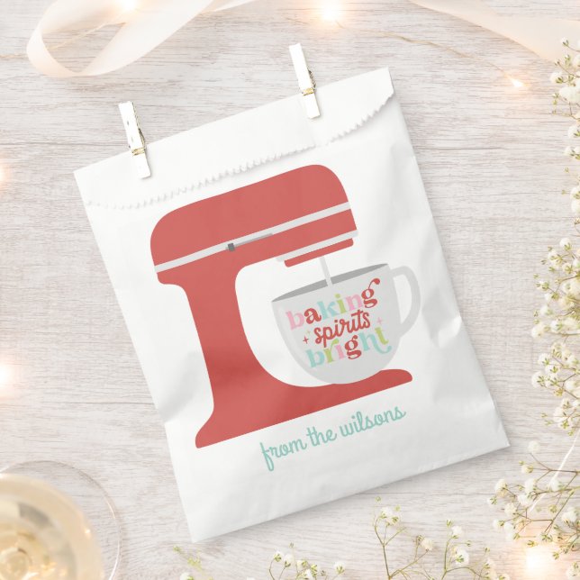 Retro Pastel Baking Spirit's Bright Christmas  Favour Bags (Clipped)