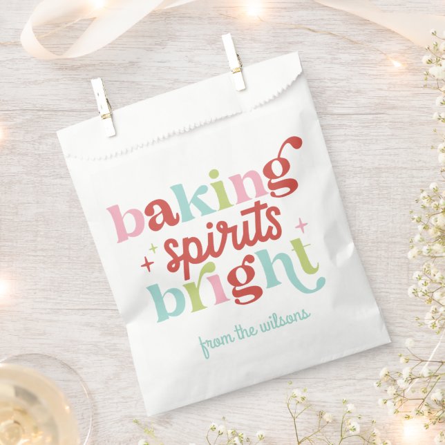 Retro Pastel Baking Spirit's Bright Christmas Favour Bags (Clipped)
