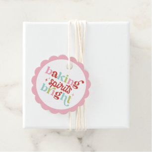 Retro Pastel Baking Spirit's Bright Christmas Favour Tags