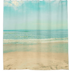 Retro Pastel Beachbeach,background,summer,vintage, Shower Curtain