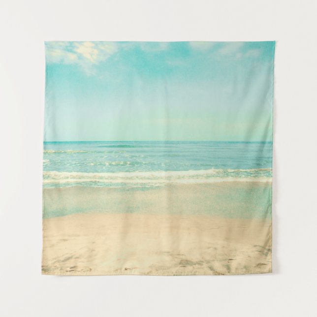 Retro Pastel Beachbeach,background,summer,vintage, Tapestry (Front)