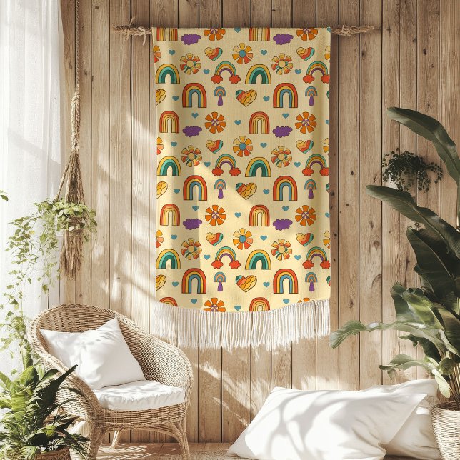 Retro Pastel Blanket Funky 70s Cosy Comfort (Retro Pastel Blanket Funky 70s Cozy Comfort)