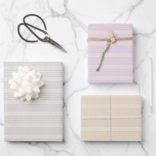 Retro pastel boho wrapping paper for Christmas