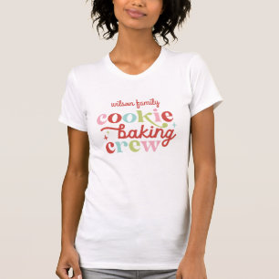 Retro Pastel Christmas Cookie Baking Crew   Family T-Shirt