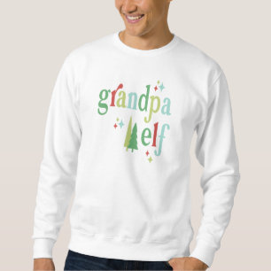Retro Pastel Christmas Grandpa Elf Sweatshirt