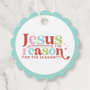 Retro Pastel Christmas   Jesus is the Reason Favour Tags