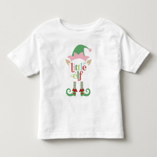 Retro Pastel Christmas Little Elf Toddler T-Shirt