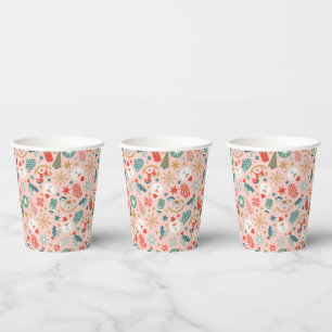 Retro Pastel Christmas Paper Cups