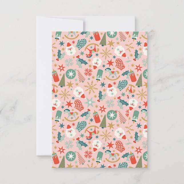 Retro Pastel Christmas  Thank You Card (Front)