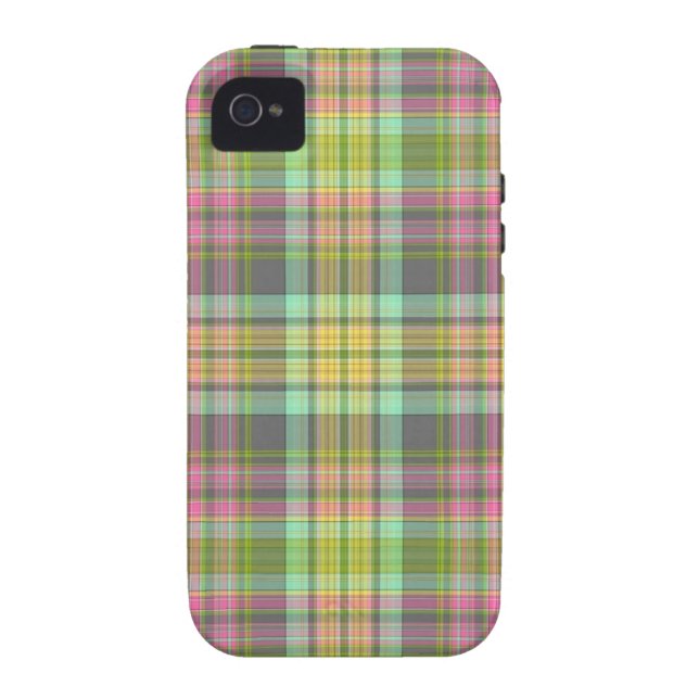 Retro Pastel Colour Girly Plaid Case-Mate iPhone Case (Back)