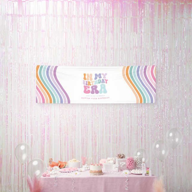 Retro pastel colourful modern birthday era  banner (Party)