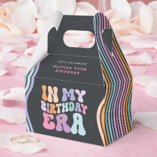 Retro pastel colourful modern birthday era favour box