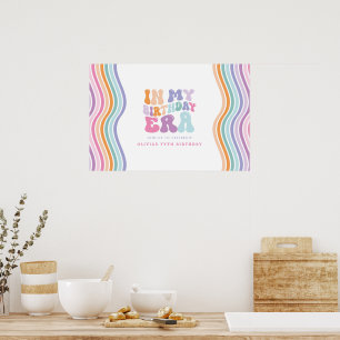 Retro pastel colourful modern birthday era poster