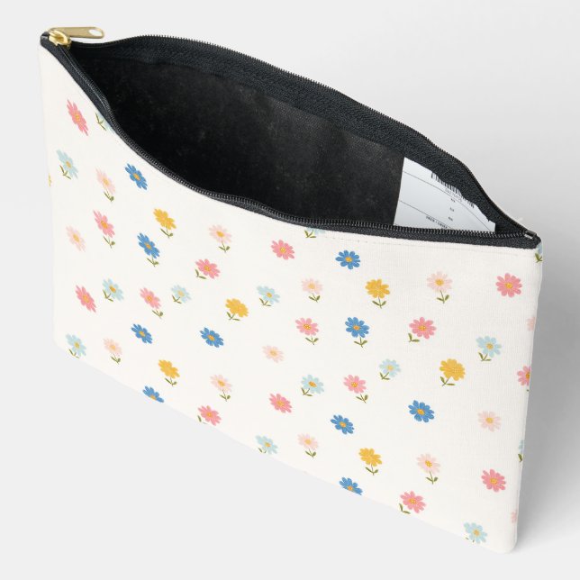Retro Pastel Floral Baby Accessory Pouch (Open)