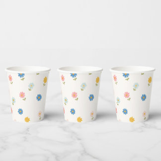 Retro Pastel Floral Baby Paper Cups