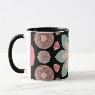 Retro Pastel Floral Mandala Symmetry Mug