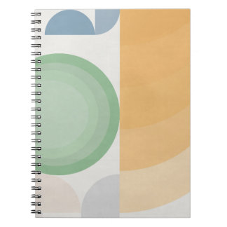 Retro Pastel Geometric Circle Design Notebook