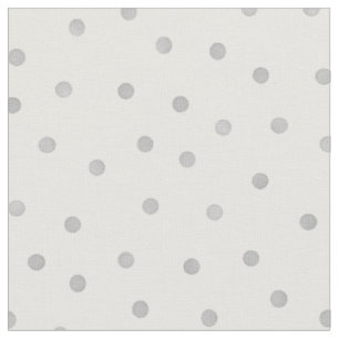 Retro pastel grey and white polka dots pattern fabric